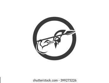 Spartan spear ancient vector logo