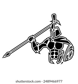 spartan spear logo design vector file