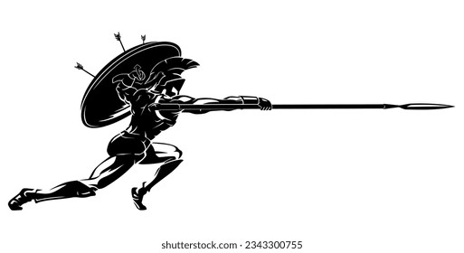 Acción de batalla contra el discurso espartano, ilustración sombría