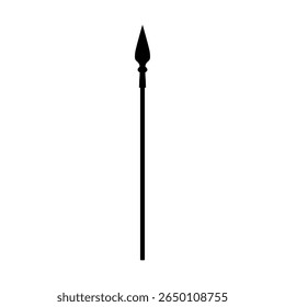 Projeto de ilustração plana de vetor de silhueta de lança espartana.