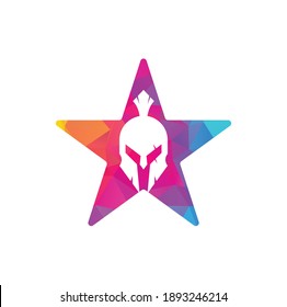Spartan Star Form Konzept Logo Design. Old Vintage Antiques Spartanischer Krieger, Vektordesign