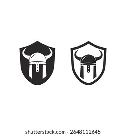 Spartan Sword and Helmet Vector Logo for Classic Battle Warrior Icon Design