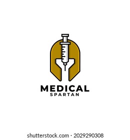 spartan and syringe logo design.