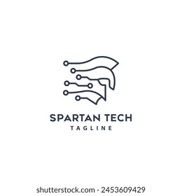 Spartan Tech Logo Symbol Design Template Flat Style Vector