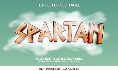 vetor de efeito de texto spartan editável