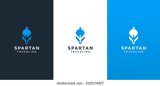 spartan travel logo design vector