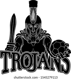 A Spartan or Trojan female gladiator warrior woman soccer football sports mascot