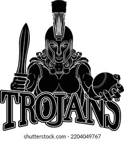 A Spartan Or Trojan Female Gladiator Warrior Woman Baseball Sports Mascot