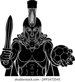 A Spartan or Trojan female gladiator warrior woman soccer football sports mascot