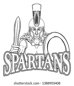 A Spartan or Trojan female warrior gladiator woman sports team mascot 