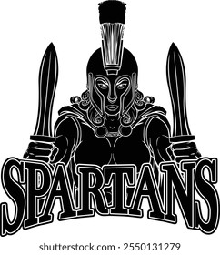 A Spartan or Trojan female warrior gladiator woman sports team mascot 