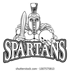 A Spartan or Trojan warrior Bowling sports mascot holding a ball