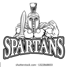 A Spartan or Trojan warrior cartoon sports mascot