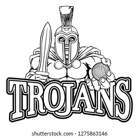 A Spartan or Trojan warrior Golf sports mascot holding a ball