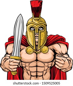 A Spartan or Trojan warrior sports mascot
