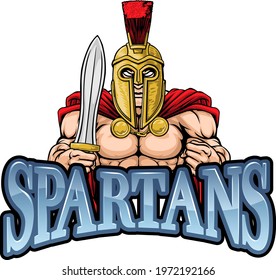 A Spartan or Trojan warrior sports mascot