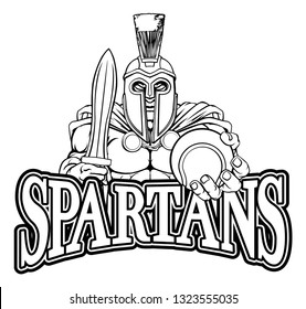 A Spartan or Trojan warrior Tennis sports mascot holding a ball