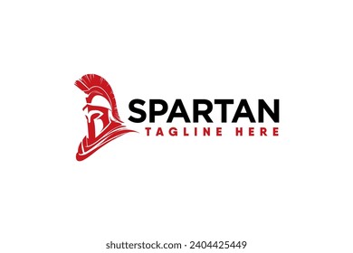 spartan vector logo in red silhouette style