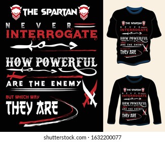 Spartan vector typography t shirt design