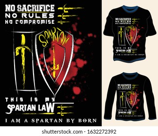 Spartan Vector Typography T Shirt 