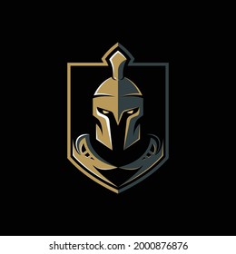 Spartan vintage logo design vector