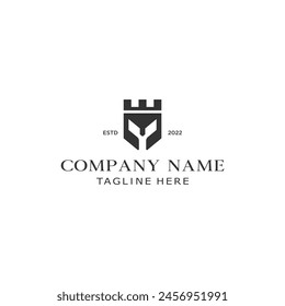 spartan warior castle logo white background