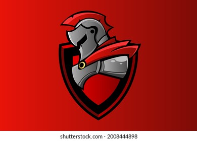 SPARTAN WARIOR MASCOT LOGO VECTOR ILLUSTRATION
