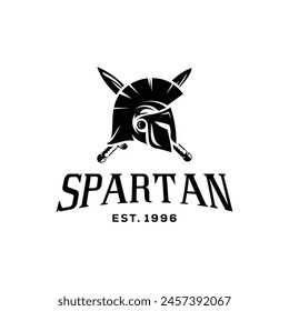 spartan warior vector logo. white background