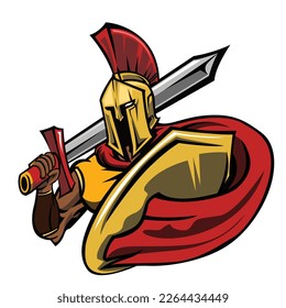 Spartan Warior wielding a sword