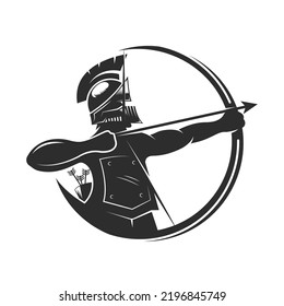 spartan warrior archery icon vector illustration concept design  