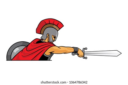 spartan warrior character vector illustration