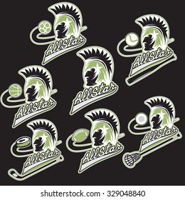 spartan warrior as emblem of all star game
