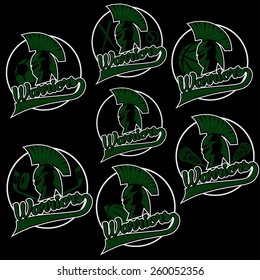 spartan warrior as emblem of sports teams
