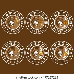 spartan warrior as emblem of sports teams