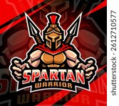 Spartan warrior esport mascot logo design