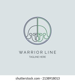Logo-Design-Vorlage für die Marke oder das Unternehmen im Stil eines Spartan-Kriegers