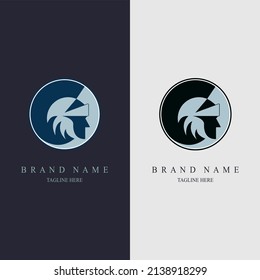 spartan warrior gladiator logo design template for brand or company