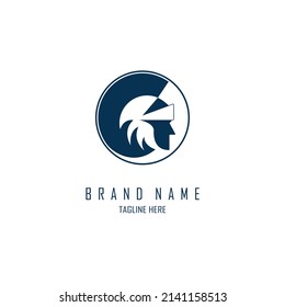 spartan warrior gladiator logo design template for brand or company