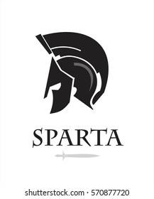 Spartan Warrior Head. Knight Logo. Trojan Helmet