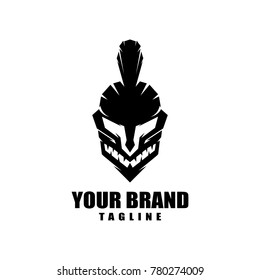 Spartan warrior head logo design vector illustration for your brand identity
