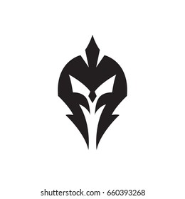 Spartan warrior helm silhouette vector