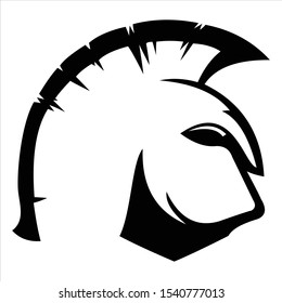 Spartan Warrior Helmet antique Logo design vector template. Spartan ancient Logotype concept icon. Spartan logo designs
