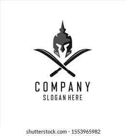 Spartan warrior helmet armor war, logo design inspiration