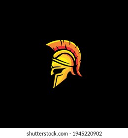 Spartan warrior helmet icon logo vector illustration
