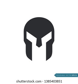 Spartan Warrior Helmet Icon Vector Template Flat Design Illustration Design