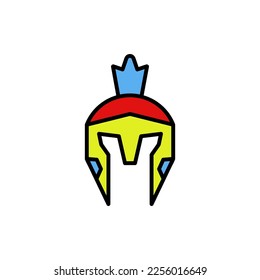 Plantillas de diseño de vectores de icono de casco de Guerrero espartano