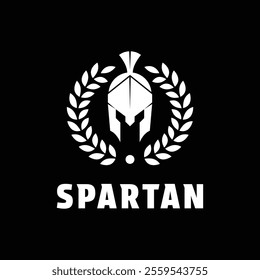 spartan warrior helmet logo design concept idea