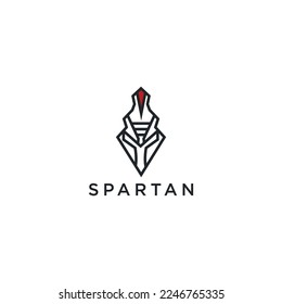 Spartan Warrior Helmet logo icon design template flat vector