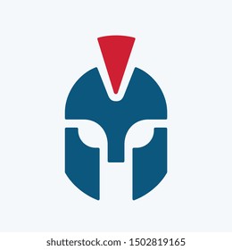 Spartan warrior helmet logo, knight armor symbol, gladiator icon design - Vector