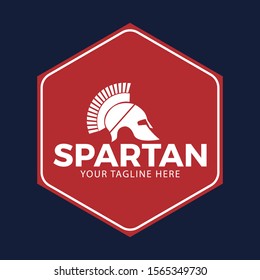 spartan warrior helmet logo. vector design